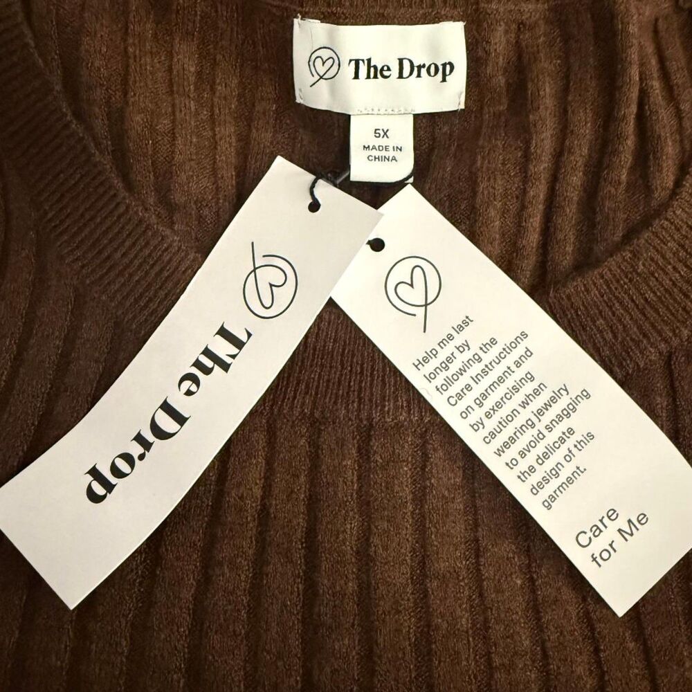 THE DROP Fernanda Bell Sleeve Ribbed Sweater Dress, NWT 5X - Picture 8 of 9